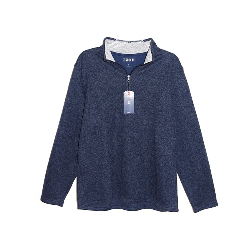 Izod Men’s Navy Blue Fleece Quarter Zip Pullover